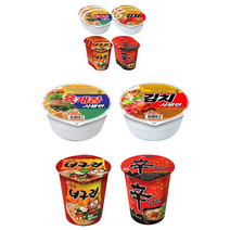 농심 소컵라면 4종 (육개장 사발면 컵 86g+김치사발면 컵 86g+신라면 소컵 65g+얼큰너구리 소컵 62g) 각4개씩, 1세트