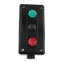 DC220A 3위치 컨트롤 박스 버튼 LA4-3H 순간 리셋 스위치, 150mm, 블랙, 아크릴로 니트릴 부타디엔 스티렌 플라스틱, 1개