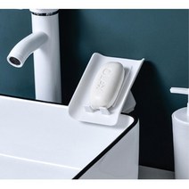 물이 흘러내리는 세우는 비누받침 거치대 나무벽 식당화장실 찜질방용, 1개, 화이트