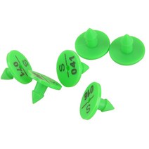 이표장착기 25pcs 내구성 플라스틱 토끼 여우 밍크 개 작은 동물 귀 태그 번호 레이저 입력 귀걸이 농장 동물 식별 카드, 초록