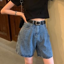 빅사이즈데님반바지 코디 오부바지 뚱뚱함 이쁜이 하이웨이스트 날씬해 보이는 빅진 A라인 여성 여름 와이드 2452925750