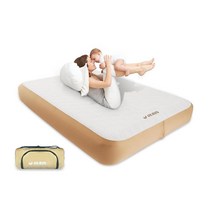 OURIN TPU 럭셔리 아웃도어 에어 매트리스 풀 사이즈 - 뛰어난 지지력과 편안함을 갖춘 내구성 있는 공기 주입식 에어베드 가정 및 캠핑용 110V 펌프로 빠른 팽창 25191