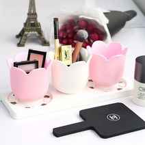 플라워 다용도 보관함 카드 USB 메모 열쇠 클립 볼펜 연필 칫솔 치약 보관함, 그린