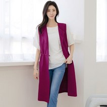 드리다 DV21202 여성 여름 린넨 마 조끼 루즈핏 모던 빅사이즈 롱 베스트 중년여성 엄마옷 40-50대 55-77 하객룩 모임 상견례