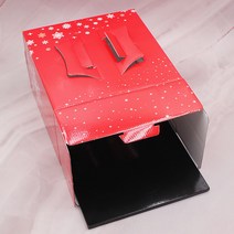 크리스마스케이크상자2호+검정하판10개 세트케익박스, 크리스마스쉬폰케익박스2호+검정하판 10개