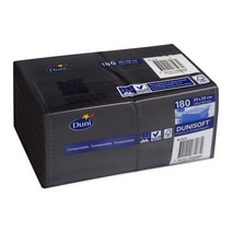 Duni 듀니 소프트 블랙 168068 칵테일 냅킨 180매, 기본