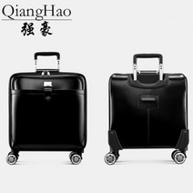 26인치캐리어 QiangHao 100% 정품 소 가죽 여행 가방 세트 방수 상자 바퀴 16 "20" 인치 롤링