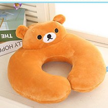 코골이 방지 베개 옆으로자는베개 거북목 일자목 경추목 베개 귀여운 만화 U 모양 여행 베개 이웃집 토토로, 03 Bear_01 30x32cm