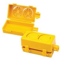 노출형 2구 보호커버 접지 멀티탭 220V 돼지코 콘센트