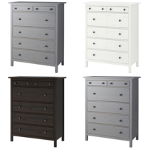 이케아HEMNES 헴네스 6칸서랍장 그레이 스테인 108x, One Color