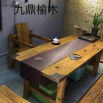 고재 테이블 우드슬랩 느릅 나무 식탁 원목 상판 전통찻집 한식당, 철제장식 테이블 (170x60높이75)