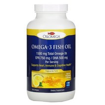 (1+1) 오슬로메가 노르웨이 오메가3 피쉬 오일 레몬향 EPA DHA 1250mg 180정