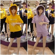 더데이걸 NC광주역 주니어 여아 몰랑이 곰돌이 반팔 후드 세트 초등학생 여아 몰랑이 반팔 후드 상하 세트
