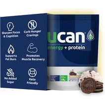 UCAN 에너지 + 유청 단백질 파우더 - 1회 제공량당 유청 단백질 19g 에너지 부스트 - 키토 단백질 파우더, 한개옵션1, 02 쿠키 & 크림