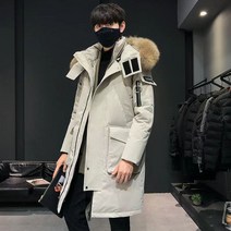 두꺼운 중장 남성 패딩 겨울 화이트 오리털 코트 남자 재킷