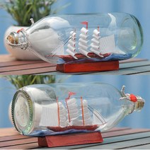 유리병 범선 미니 소품 배 모형 장식 미니어처, 단품