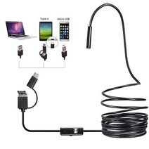 내시경 카메라 산업용 가정용 Flessibile 6 Led nero type-c 불침투성 USB 노트북 내시경 3 In1 내시경 비디오 HD 카메라 산업, 5m
