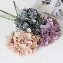 나비같은 꽃잎 풍성한 수국 조화 카페 실내 조경 데코레이션 아파트베란다꾸미기 홈스타일링, 그레이카키