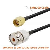 SMA 남성 UHF SO-239 여성 피그 테일 LMR200 케이블 RF 동축 안테나 커넥터 ALSR200 플러그 SO239 잭 어댑터 1-15M, 1M