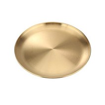접시 그릇 FZZDP 골드 스테인레스 스틸 디너 식품 플레이트 다이닝 그라운드 틴 케이크 커피 과일 트레이 웨스턴 스테이크 주방 요리 도구 Size 14cm
