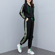 중년 빅사이즈 트레이닝복 세트 스트라이프