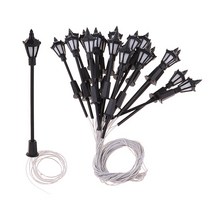 STK 20pc 모델 미니어처 가로등 HO OO 스케일 LED 정원 조명 1 : 150