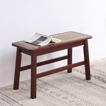 라탄의자 튼튼한 북유럽 원목 신발 의자 등나무 직조 가정용 휴식 거실 다이닝 간단한 가구, 2.red woven bench