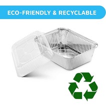 일회용도시락 50PCS 450ml 일회용 알루미늄 호 일 음식 컨테이너 뚜껑 바베 큐 트레이 사각형 점심 상자 주방 용품, [03] with plastic lid, [02] 50 개