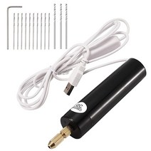 핸드 헬드 드릴 비트 0.7 1.2mm 크리스탈 레진 주얼리 제작 미니 전기 세트 DIY ABS 공구, 01. Black
