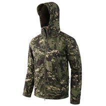 남성용 겨울 방수 기모낚시복 신축성소프트쉘, 3XL, CP그린 상의