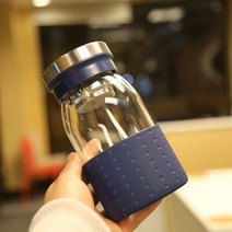 마을사람들 필터 텀블러 심플 휴대용 물병 녹차 홍차 차우림 거름망 보온보냉 물병 티블러, 퍼플 450ml 비즈니스 글라스
