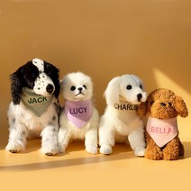 유앤펫 강아지 고양이 순면 네이밍 자수 커스텀 스카프 케이프, 그레이(이모티콘2000원)