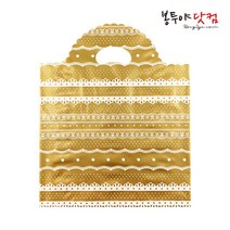 봉투야닷컴 LDPE 35호 (35x44cm) 50장 비닐쇼핑백, 레이스-골드