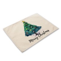 크리스마스 눈사람 프린트 주방 린넨 코스터 패브릭 테이블, 30.5 - 12pcs 32x45cm
