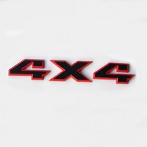Yoaoo 913229 1 OEM 블랙 4x4 Emblem Badge 3D 4 x Nameplate Decal Compatible with 1500 2500 3500 Flat Le, Red Frame