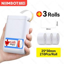 Niimbot-D11 Plus D101 열전사 프로젝터 잉크리스 휴대용 포켓 라벨 메이커 휴대 전화 가정 사무실용 스티커 인쇄 기계, [02] Add 3White A, 02 Add 3White A