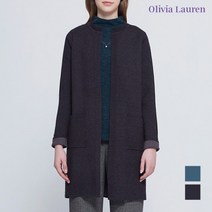 올리비아로렌 아울렛 이월 겨울 배색 라운드 가디건 VOBBCVW9246