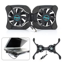 XIAORONG 휴대용 USB 미니 팬 쿨러 노트북 PC 컴퓨터 냉각 패드 접이식 콜러, 검은 색