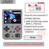 비디오게임기ANBERNIC-RG353V 3.5 인치 640x480 핸드헬드 게임 플레이어 안드로이드 11 리눅스 OS HD 내장, 04 128G 21000Games, 04 RG353V-Grey