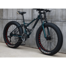 광폭타이어 MTB 하드테일 바퀴큰자전거 팻바이크, 24단주황색 스포크 휠26인치