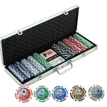 미소 카지노칩 게임세트 룰렛 블랙잭, 3- 500PCS 풀세트-3 숫자 카지노칩- B