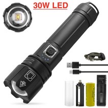수중 써치 해루질 랜턴 엘프 고출력 XHP70 충전식 Led 손전등 3000/6800MAh LED 토치 줌 Usb 핸드 캠핑 야외 및 비상 사용, battery charg B