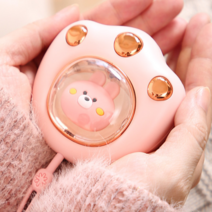 USB 충전식 손난로 미니 손난로 핫팩, 핑크, 고양이 발