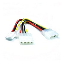 CableMate IDE to FDD/IDE 2구 확장 Y형 케이블 0.15m/IDE(4핀) 커넥터를 FDD 커넥터와 IDE 커넥터로