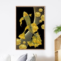 푸아이 3D 보석십자수 행운의 황금 잉어+행운십자수(30x30) 사칭업체주의 판매자 푸아이 꼭 확인후 주문 PRW239, 40x68cm