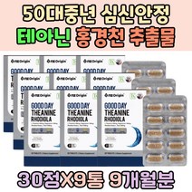 50대 60대 긴장 초조 완화 테아닌 홍경천 추출물 300mg 로디올라 시니어 피로 개선 영양제 과로 야근 추천 대용량 무기력 신양 벚나무 열매 트립토판 감태 로즈마리 추출물 심신안정 숙면