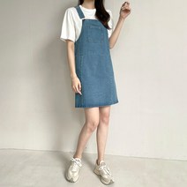 여성용 캐주얼 멜빵 원피스