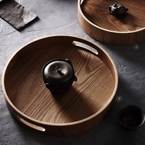 리빙스토리 원목트레이 대나무 원형 손잡이쟁반 우드트레이 플레이트, 사각 오리지날 33cm, 1개