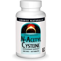 나우푸드 nac 영양제 NACC nacl Source Naturals N-아세틸 시스테인 산화 방지제 지원 호흡기 건강을 지원하는 600mg 식이 보조제* - 120정, [01] 60개(1팩)