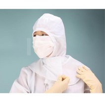 푸카 후드형 방진모 위생모 방역용품 제전복 위생복, 1개, 화이트M